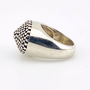 Massive Reticulated Sterling Silver Ring Vintage 15.5 Grs Sz 6.75 Statement Ring